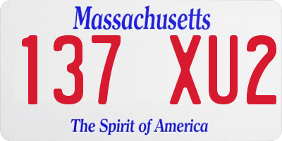 MA license plate 137XU2