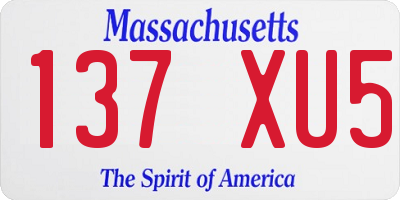 MA license plate 137XU5