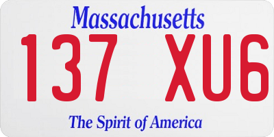 MA license plate 137XU6