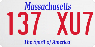 MA license plate 137XU7