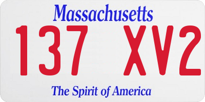 MA license plate 137XV2