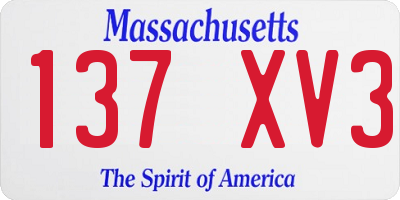 MA license plate 137XV3