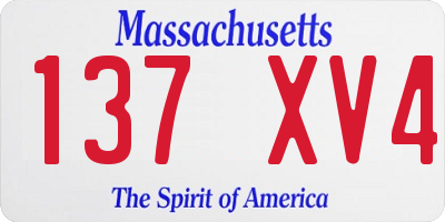 MA license plate 137XV4