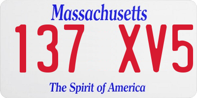 MA license plate 137XV5