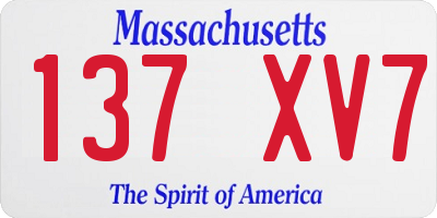 MA license plate 137XV7