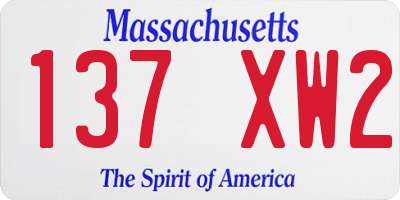 MA license plate 137XW2