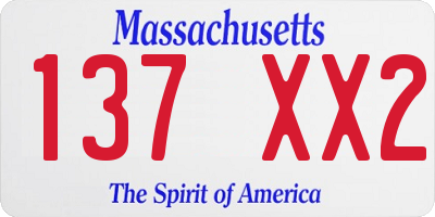 MA license plate 137XX2