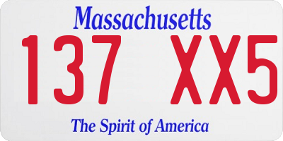 MA license plate 137XX5