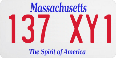MA license plate 137XY1