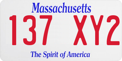 MA license plate 137XY2