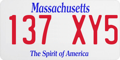 MA license plate 137XY5