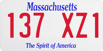 MA license plate 137XZ1