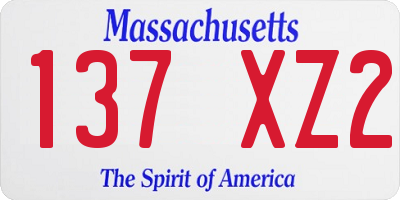 MA license plate 137XZ2