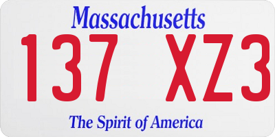 MA license plate 137XZ3