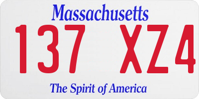 MA license plate 137XZ4