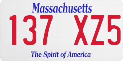 MA license plate 137XZ5
