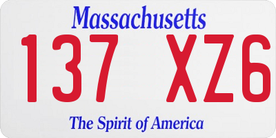 MA license plate 137XZ6