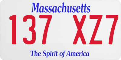 MA license plate 137XZ7