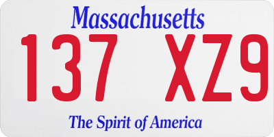 MA license plate 137XZ9