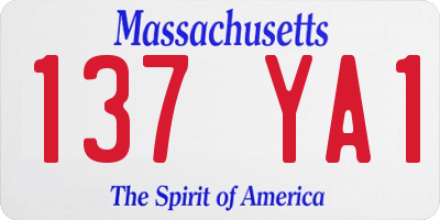 MA license plate 137YA1