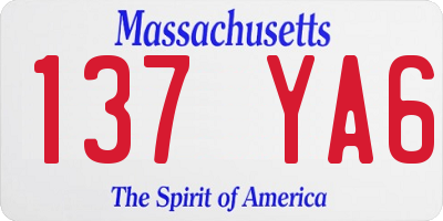 MA license plate 137YA6