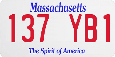 MA license plate 137YB1