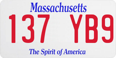 MA license plate 137YB9