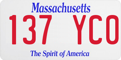MA license plate 137YC0