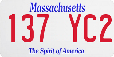 MA license plate 137YC2