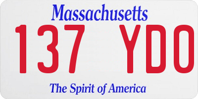 MA license plate 137YD0