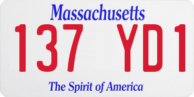 MA license plate 137YD1