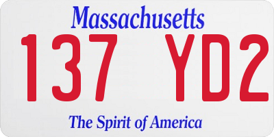 MA license plate 137YD2