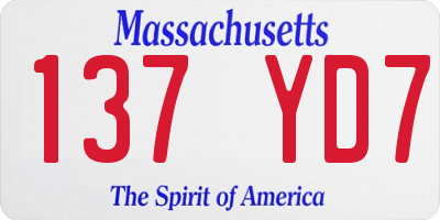 MA license plate 137YD7