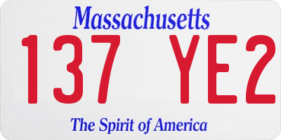 MA license plate 137YE2