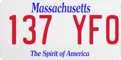 MA license plate 137YF0