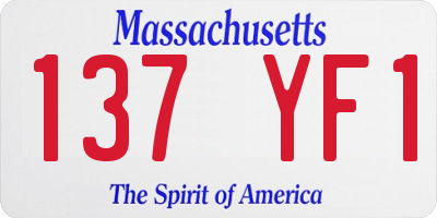 MA license plate 137YF1