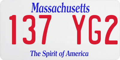MA license plate 137YG2