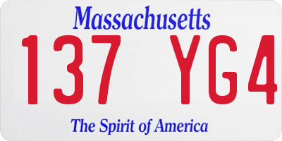 MA license plate 137YG4