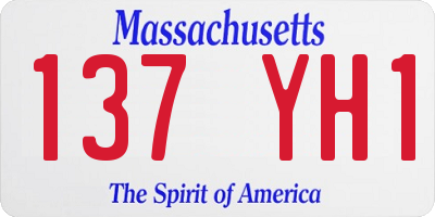 MA license plate 137YH1