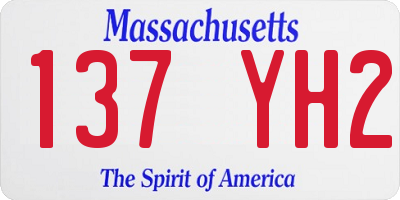 MA license plate 137YH2