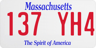MA license plate 137YH4