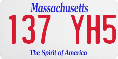 MA license plate 137YH5