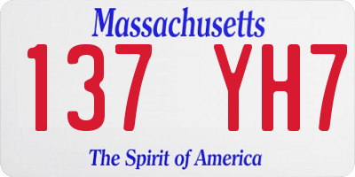 MA license plate 137YH7
