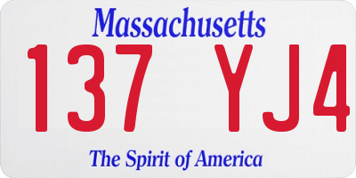 MA license plate 137YJ4