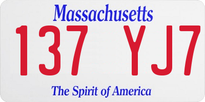 MA license plate 137YJ7