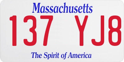MA license plate 137YJ8