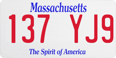 MA license plate 137YJ9
