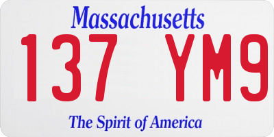 MA license plate 137YM9