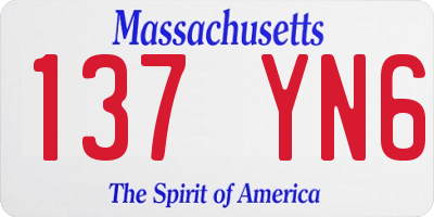 MA license plate 137YN6
