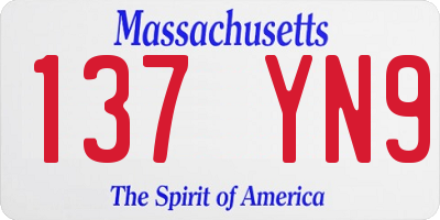 MA license plate 137YN9